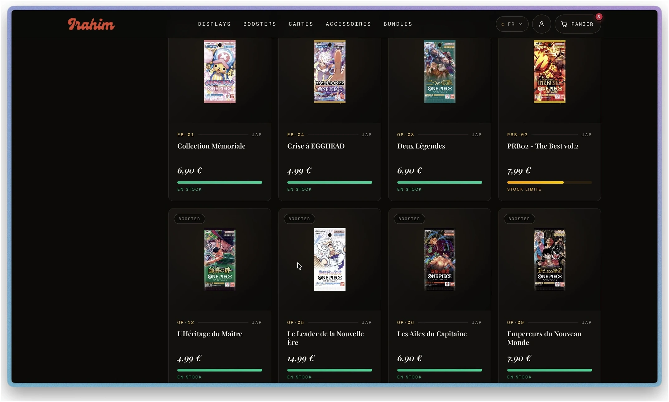 IrahimCorp — catalogue de boosters